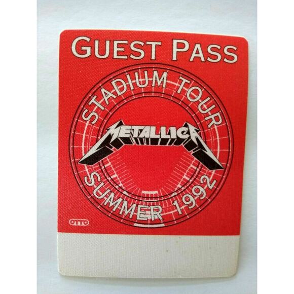 Metallica Backstage Pass Original 1992 Hard Rock Heavy Metal Music Tour Red - Picture 2 of 2